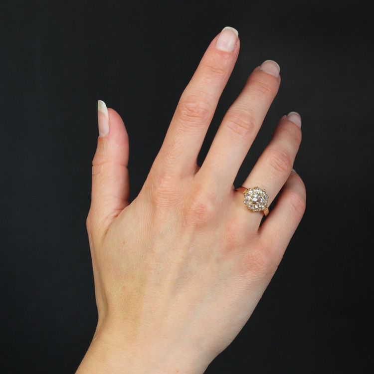 Antique Rose Cut Diamond Marguerite Ring