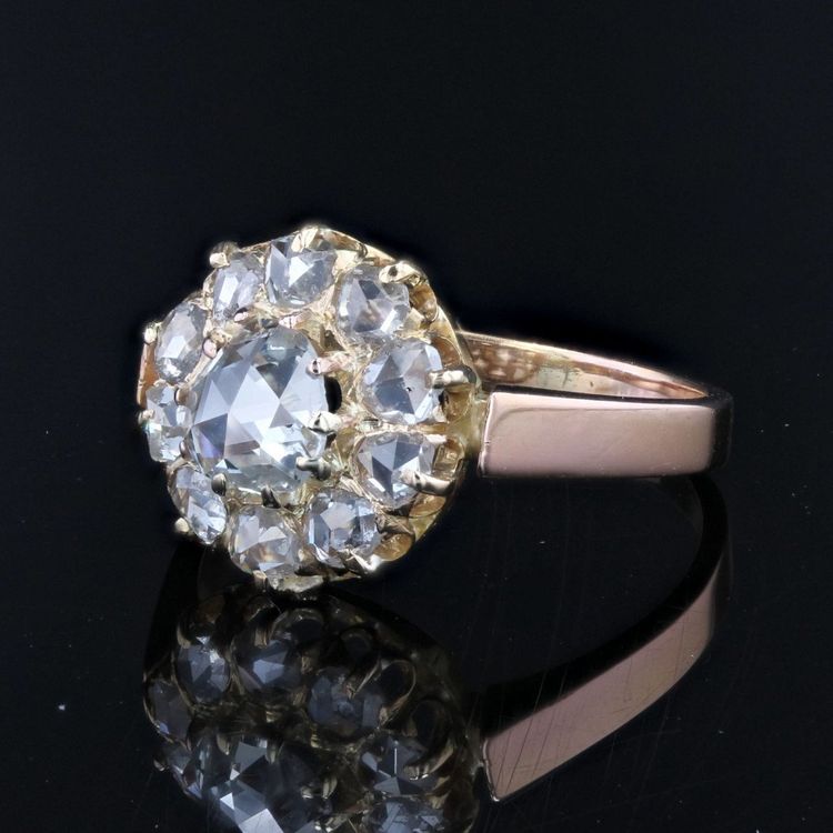 Antique Rose Cut Diamond Marguerite Ring