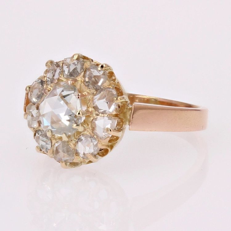 Antique Rose Cut Diamond Marguerite Ring