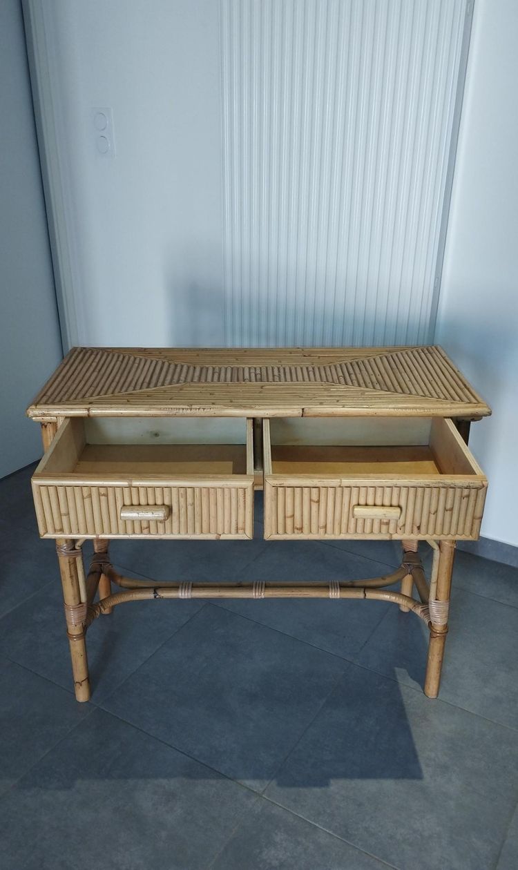Consolle vintage in bambù nello stile di Vivai del Sud