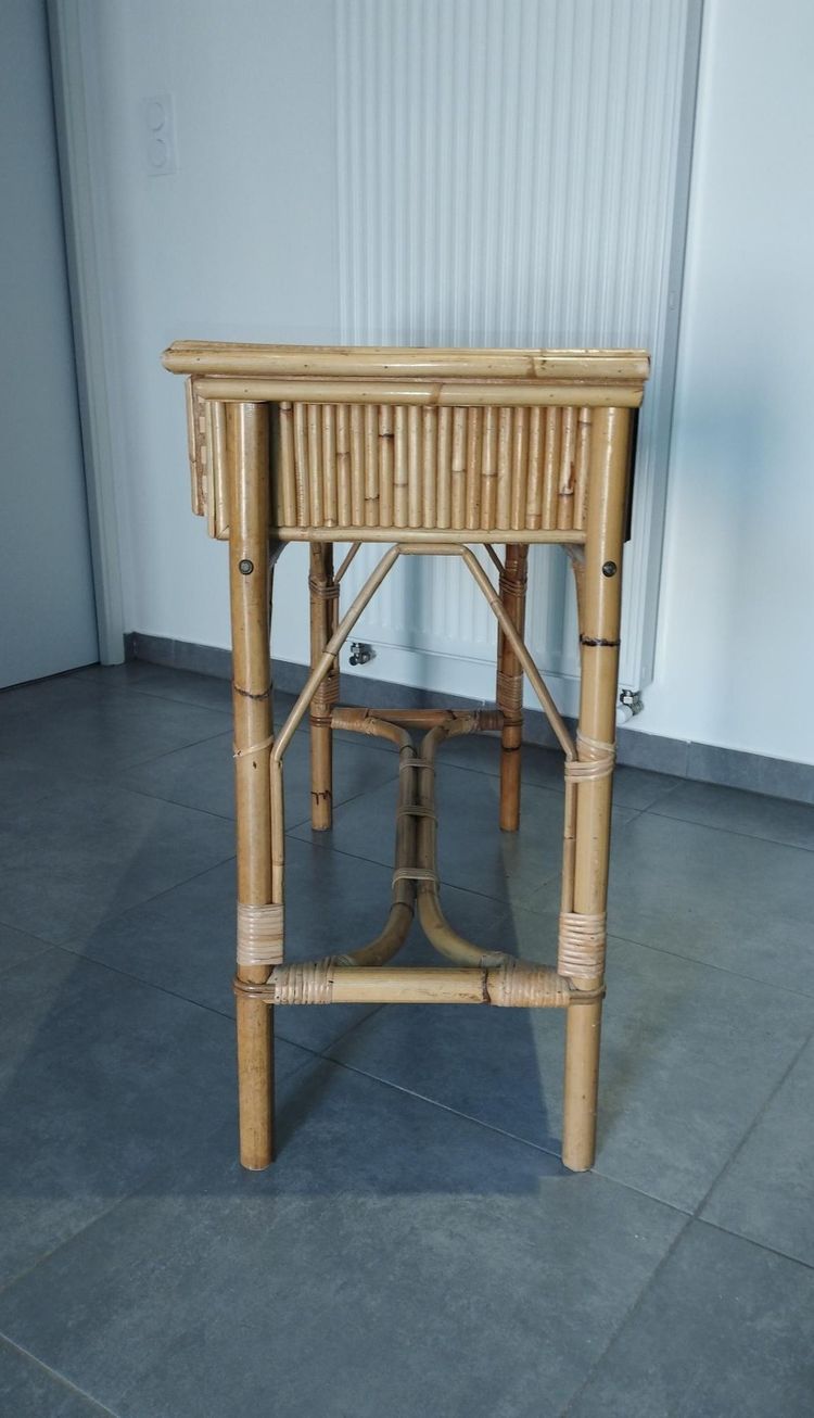 Consolle vintage in bambù nello stile di Vivai del Sud