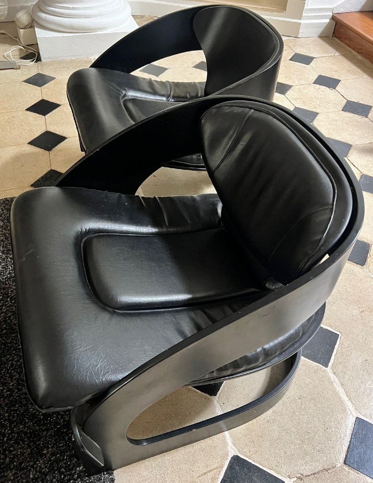 Fauteuils Joe Colombo Noirs