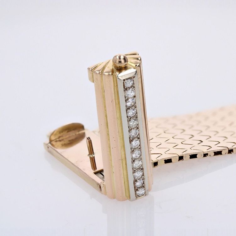 Bracciale con cintura in oro e diamanti retrò
