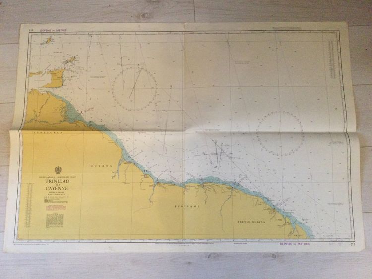 Carta nautica "da Trinidad a Cayenne"