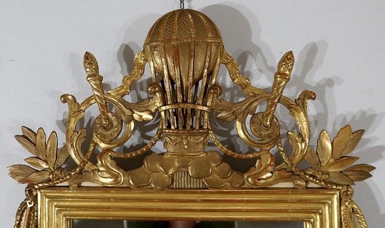  Gilded wood mirror with gold leaf Louis XVI - 2nd part XIXth century