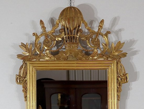  Gilded wood mirror with gold leaf Louis XVI - 2nd part XIXth century