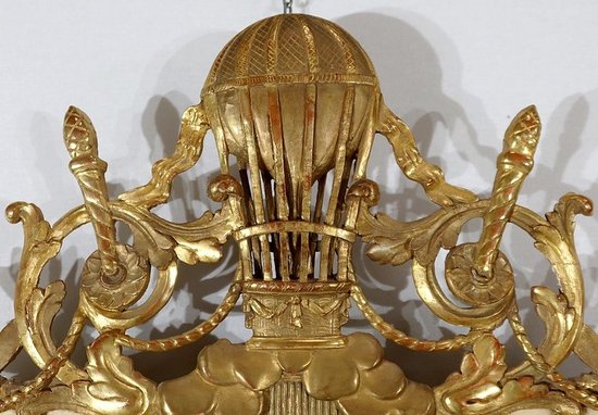  Gilded wood mirror with gold leaf Louis XVI - 2nd part XIXth century