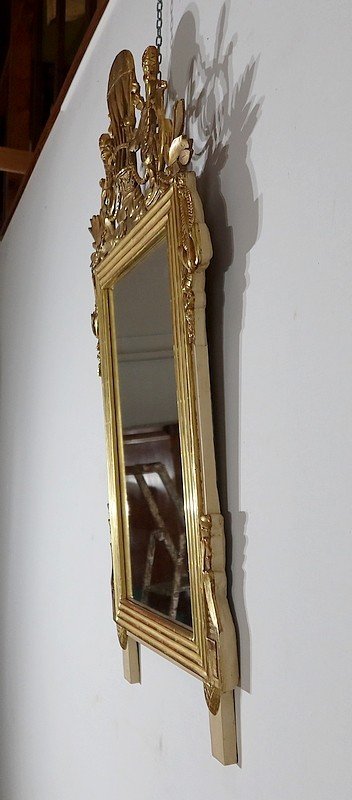  Gilded wood mirror with gold leaf Louis XVI - 2nd part XIXth century