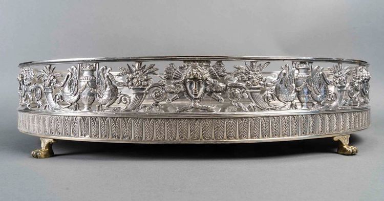 Surtout de style Empire XIXème siècle en métal argenté