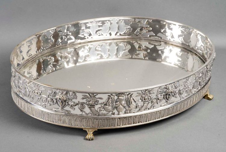 Surtout de style Empire XIXème siècle en métal argenté