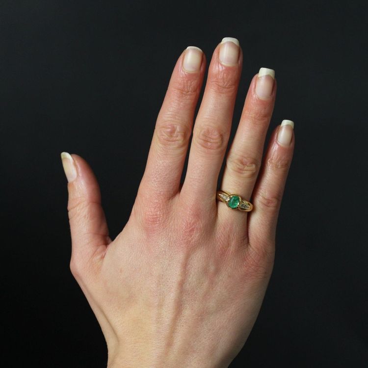Emerald Diamond Ring Used