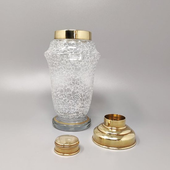1960 Wunderschönes Cocktail-Shaker-Set mit vier Gläsern. Hergestellt in Italien