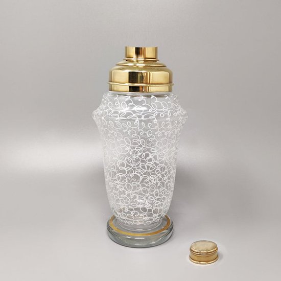 1960 Wunderschönes Cocktail-Shaker-Set mit vier Gläsern. Hergestellt in Italien