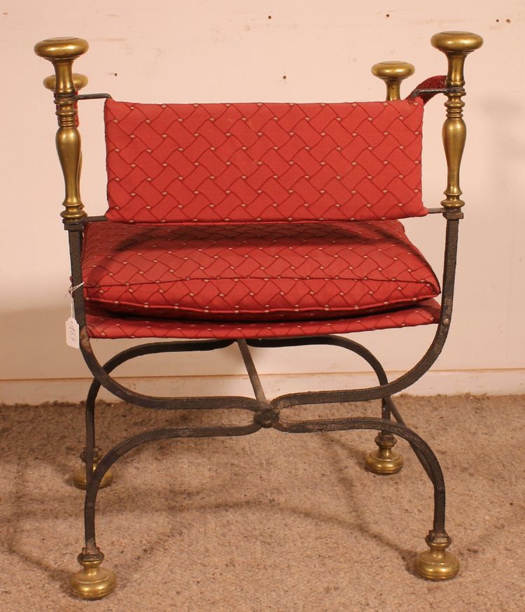 Fauteuil Curule En Fer Forgé Et Bronze