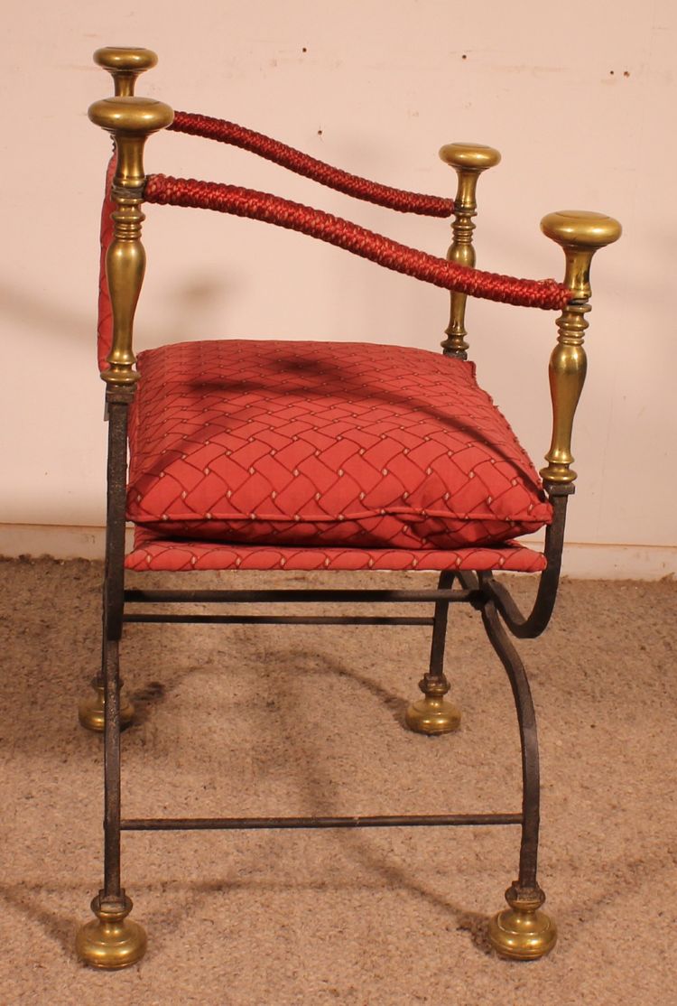 Fauteuil Curule En Fer Forgé Et Bronze