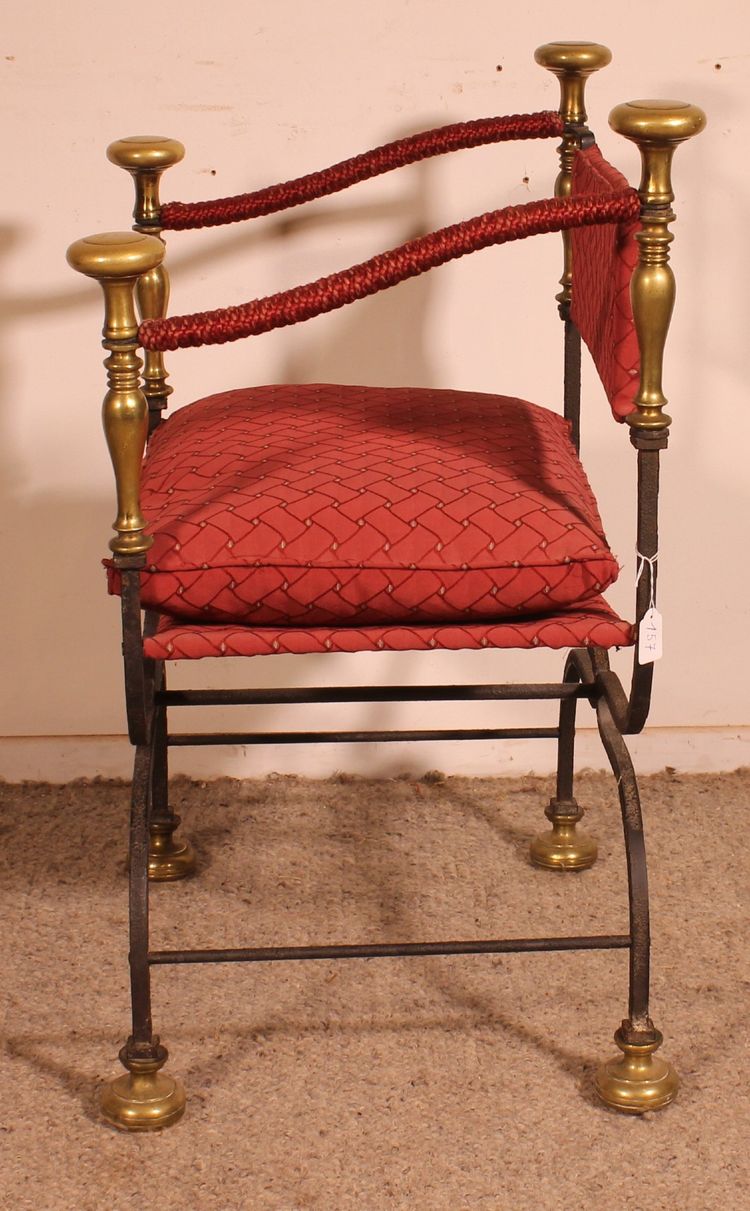 Fauteuil Curule En Fer Forgé Et Bronze