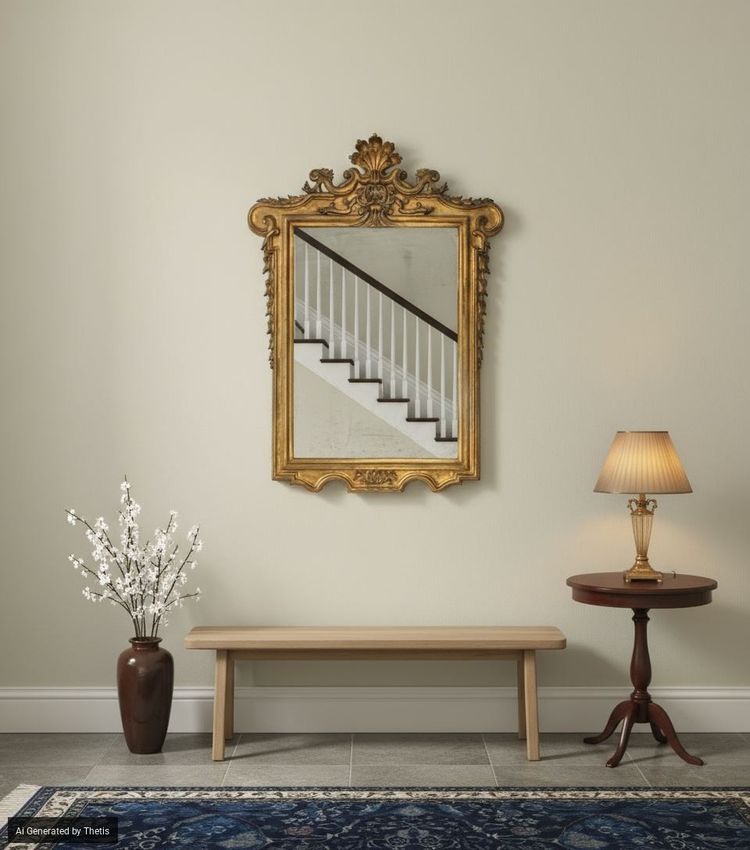 Carved and gilded wooden mirror, 19th century