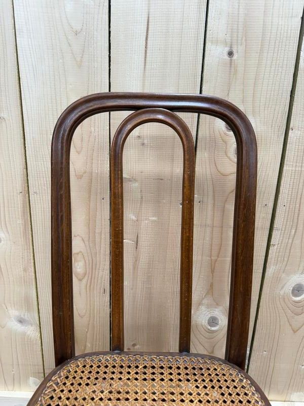 Set of 6 restored Thonet cane bistro chairs