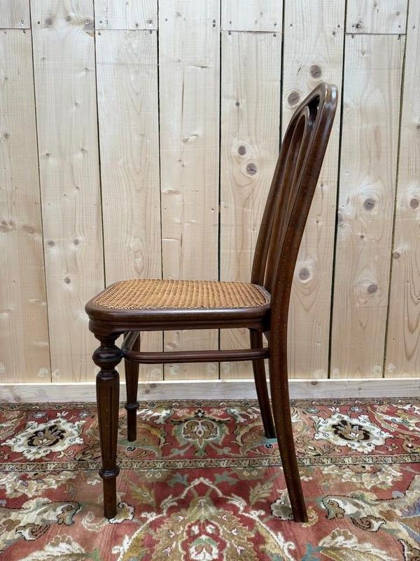 Set of 6 restored Thonet cane bistro chairs