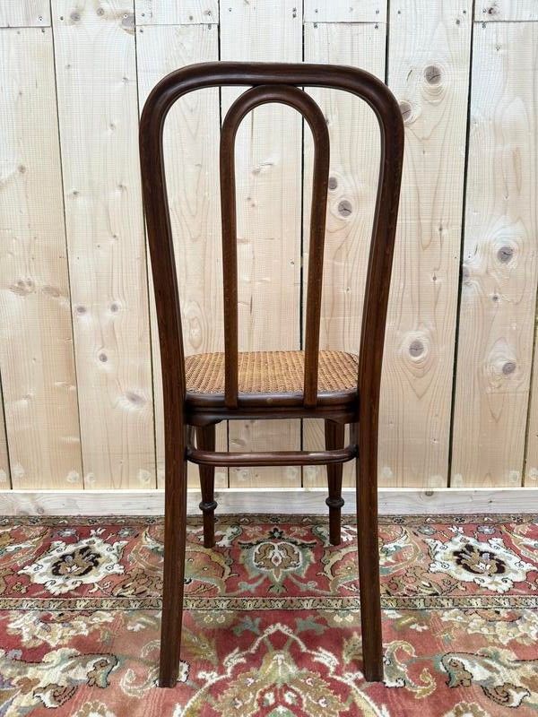 Set of 6 restored Thonet cane bistro chairs