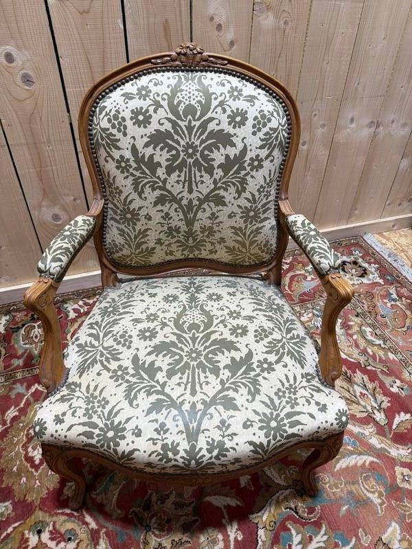 Pair of large Louis XV style armchairs