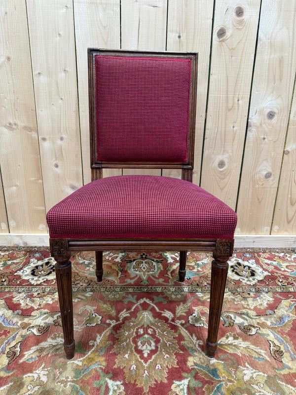 Suite of 6 Louis XVI style square back chairs