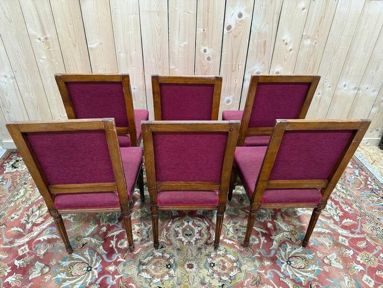 Suite of 6 Louis XVI style square back chairs