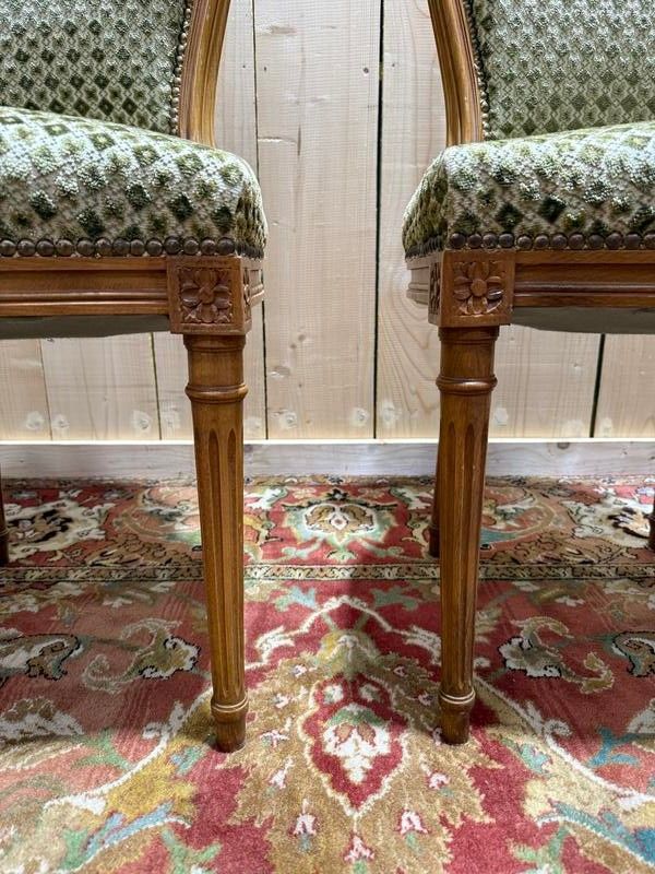 Suite of 4 Louis XVI style "Horseshoe" chairs