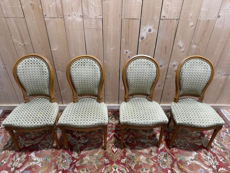 Suite of 4 Louis XVI style "Horseshoe" chairs