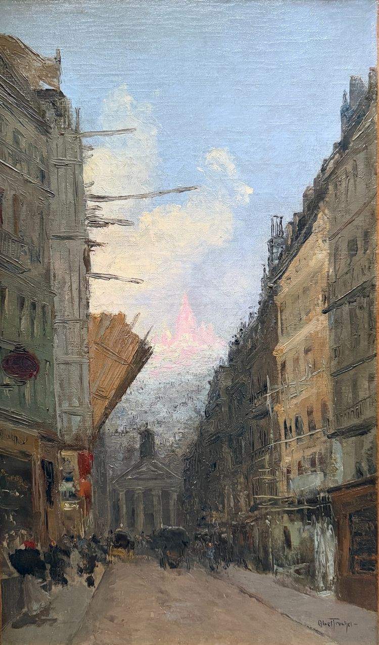Louis Abel Truchet (1857-1918) - Paris, Rue Lafitte, Notre Dame de Lorette et le Sacré Coeur