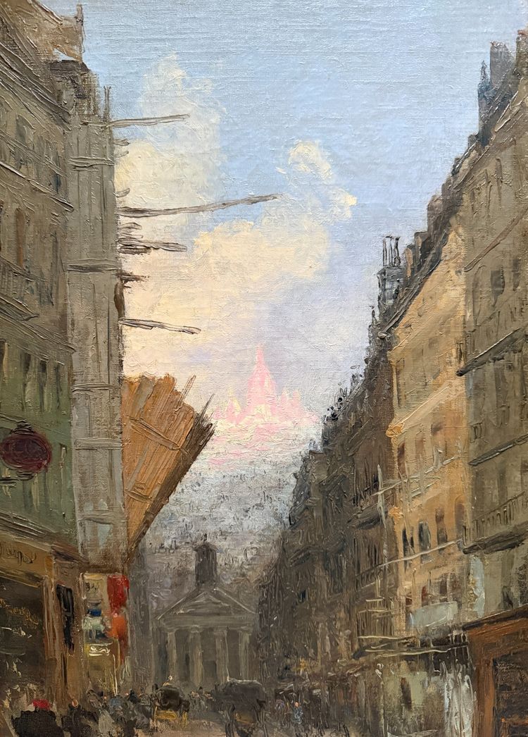 Louis Abel Truchet (1857-1918) - Paris, Rue Lafitte, Notre Dame de Lorette et le Sacré Coeur