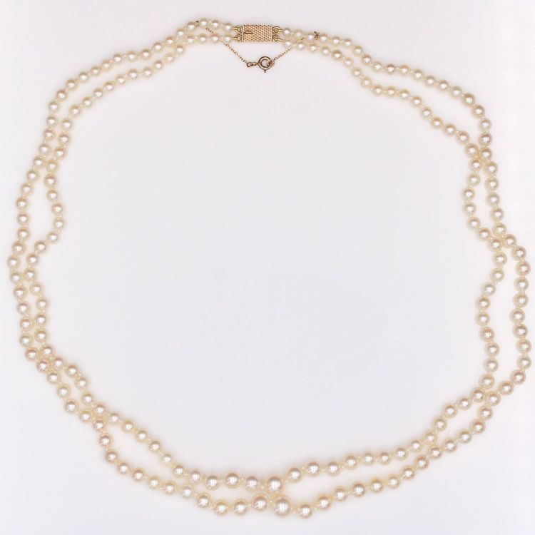 Collier De Perles De Culture Double Rang