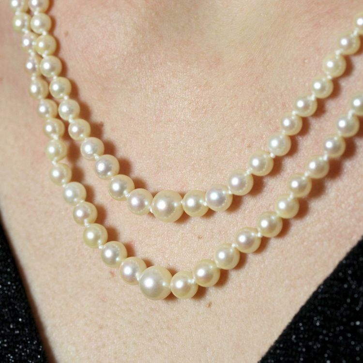 Collier De Perles De Culture Double Rang