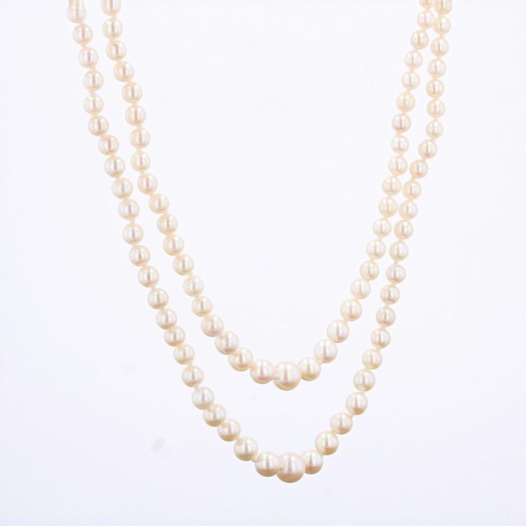 Collier De Perles De Culture Double Rang
