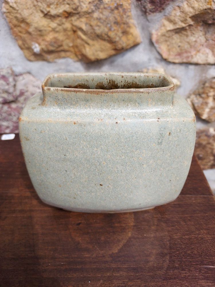 Vaso Citroen in gres smaltato di Pierre Culot (1938-2011)