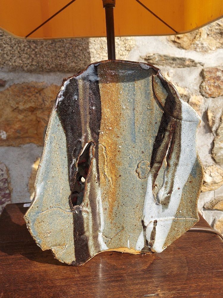 Michel Vergnes Lampe Aus Emailliertem Steingut