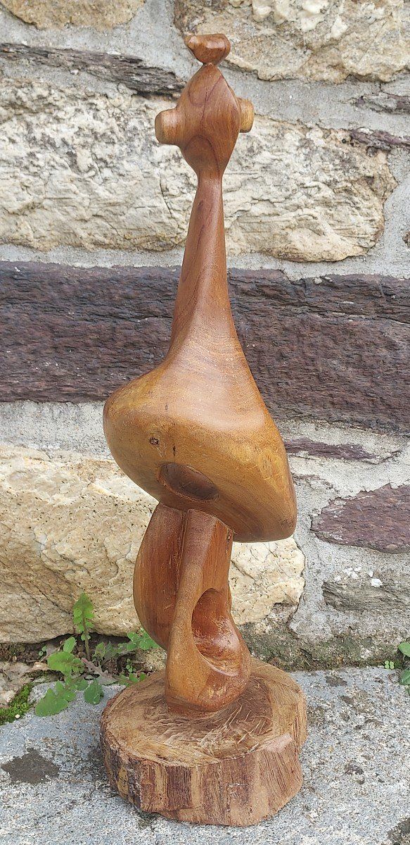 Monoxyle Wooden Anthropomorphic Sculpture