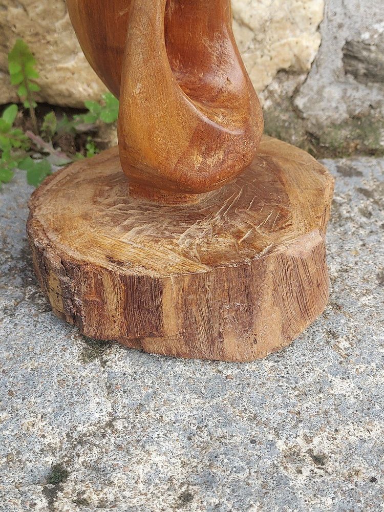 Monoxyle Wooden Anthropomorphic Sculpture