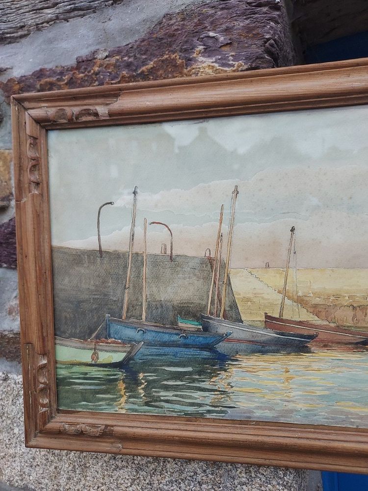 Dipinto di Port-Haliguen, Morbihan, di Adolphe Faugeron (1866-1944)