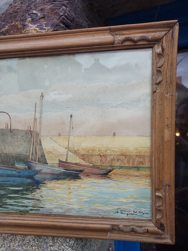 Dipinto di Port-Haliguen, Morbihan, di Adolphe Faugeron (1866-1944)