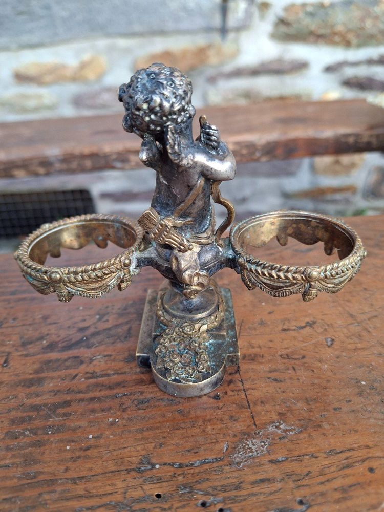 Baccarat Salière En Bronze Argenté Et Doré XIX E