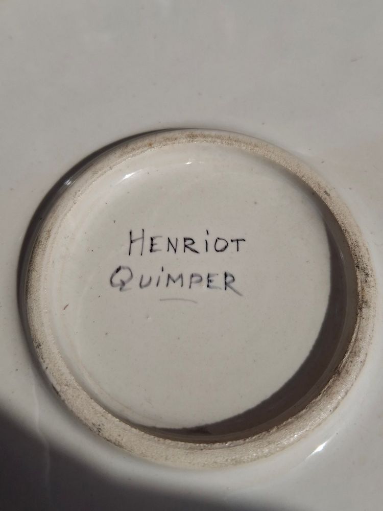 Rare Henriot Quimper Belle-Île-en-Mer Earthenware Dish from the Occupation