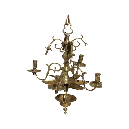 Lampe Juive de Chabbat , lustre Judenstern en bronze XVII éme XVIII éme.