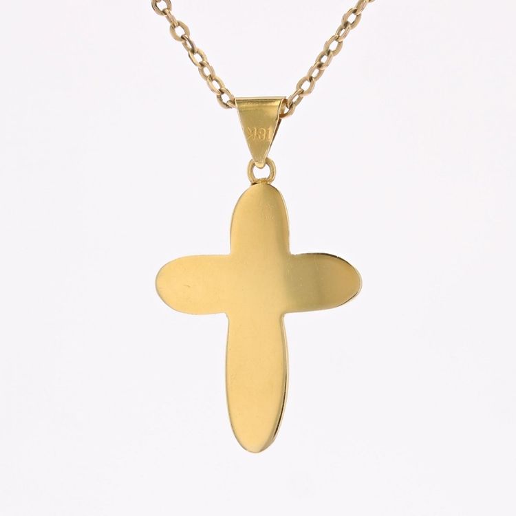 Croix Or Jaune Lisse Et Mat
