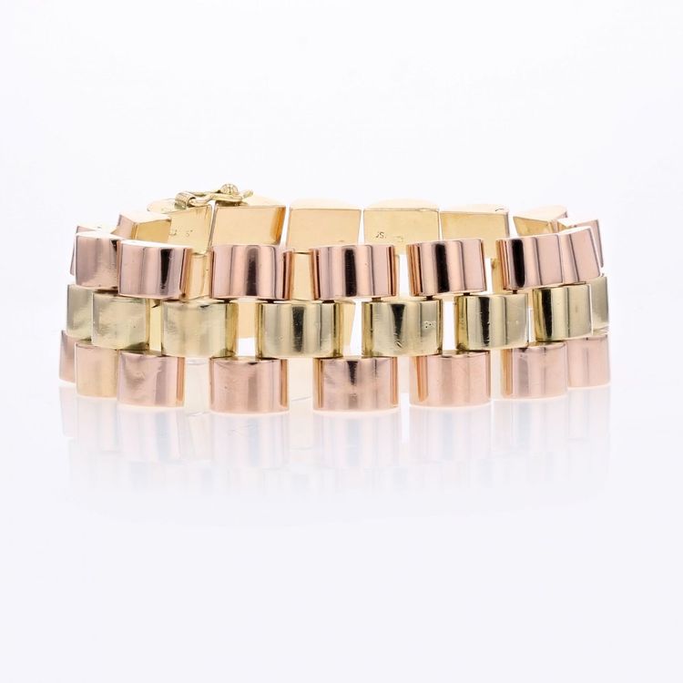 Bracelet Tank Ors Rose Et Or Jaune