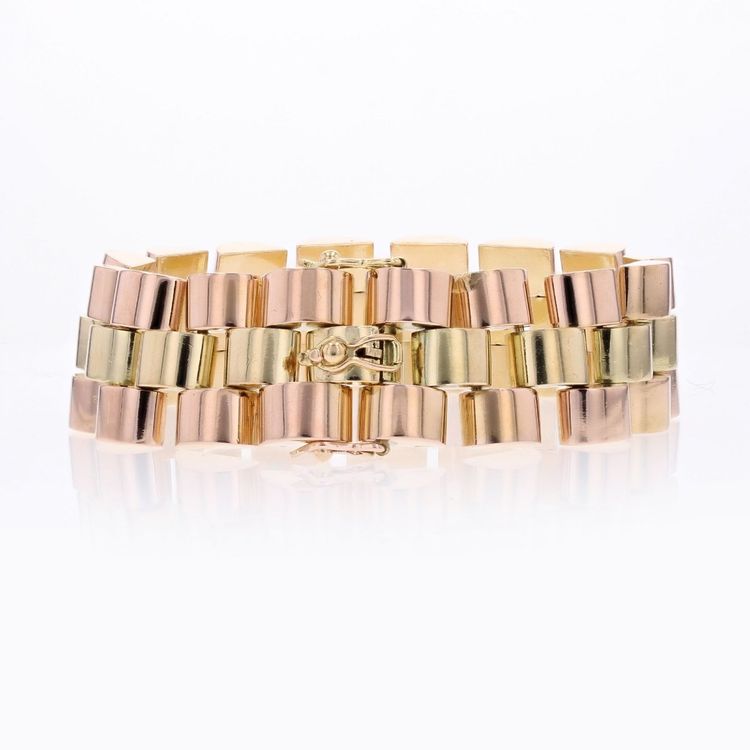 Bracelet Tank Ors Rose Et Or Jaune