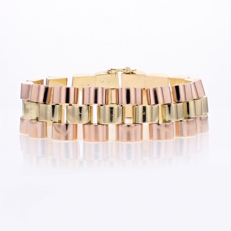 Bracelet Tank Ors Rose Et Or Jaune