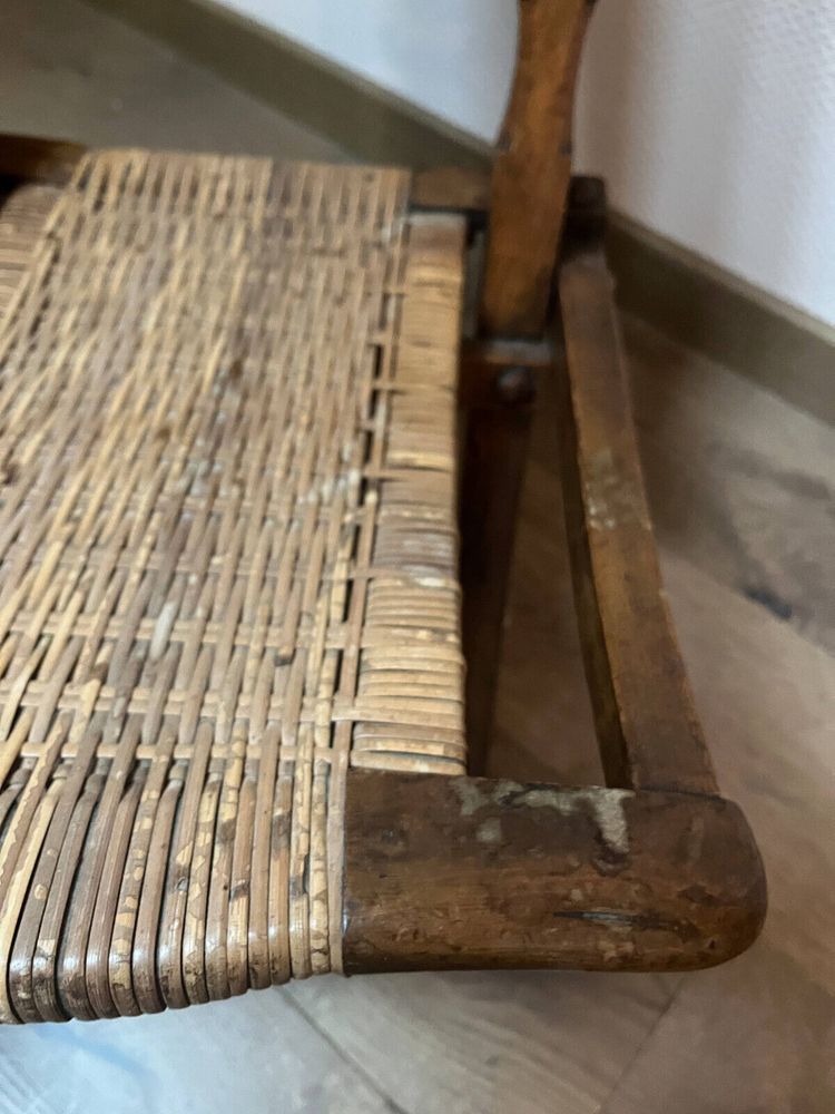 Victorian folding chair 19th century gothic cane Art & Craft
