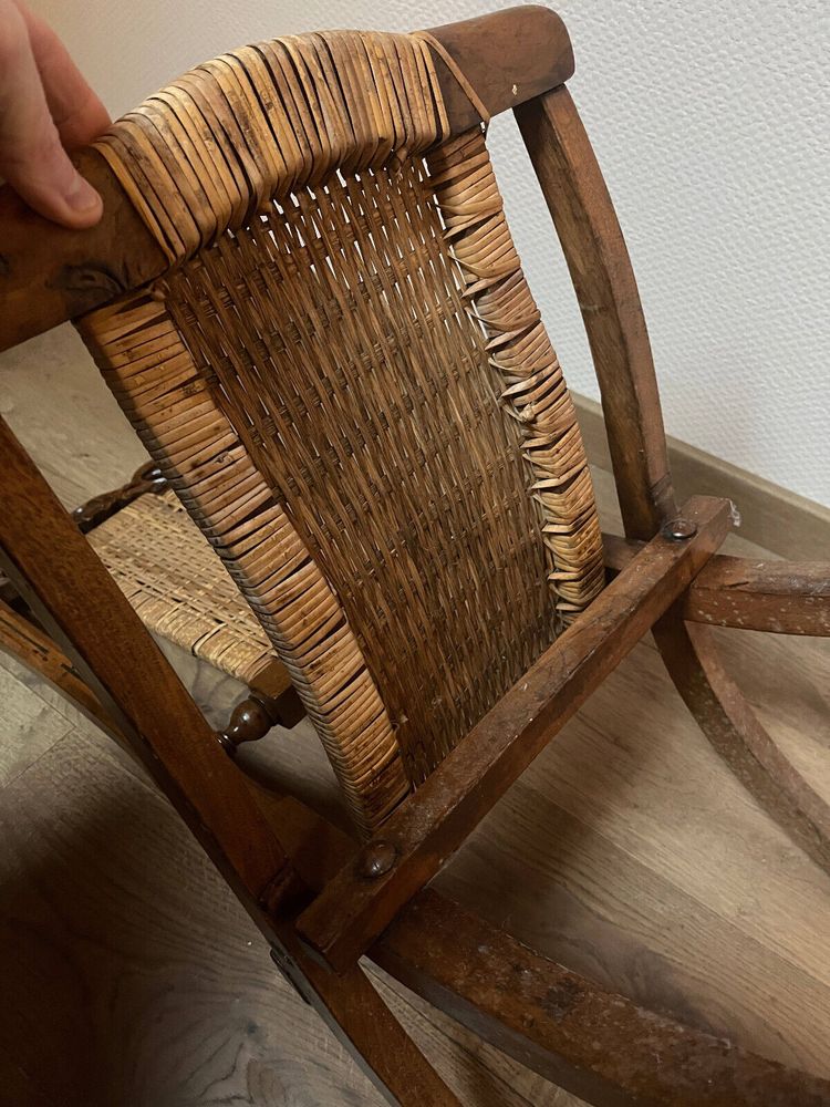 Victorian folding chair 19th century gothic cane Art & Craft