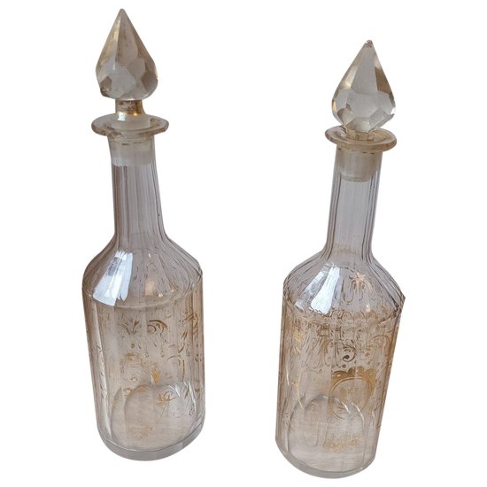 Pair of decanters - Crystal - Early 19th century